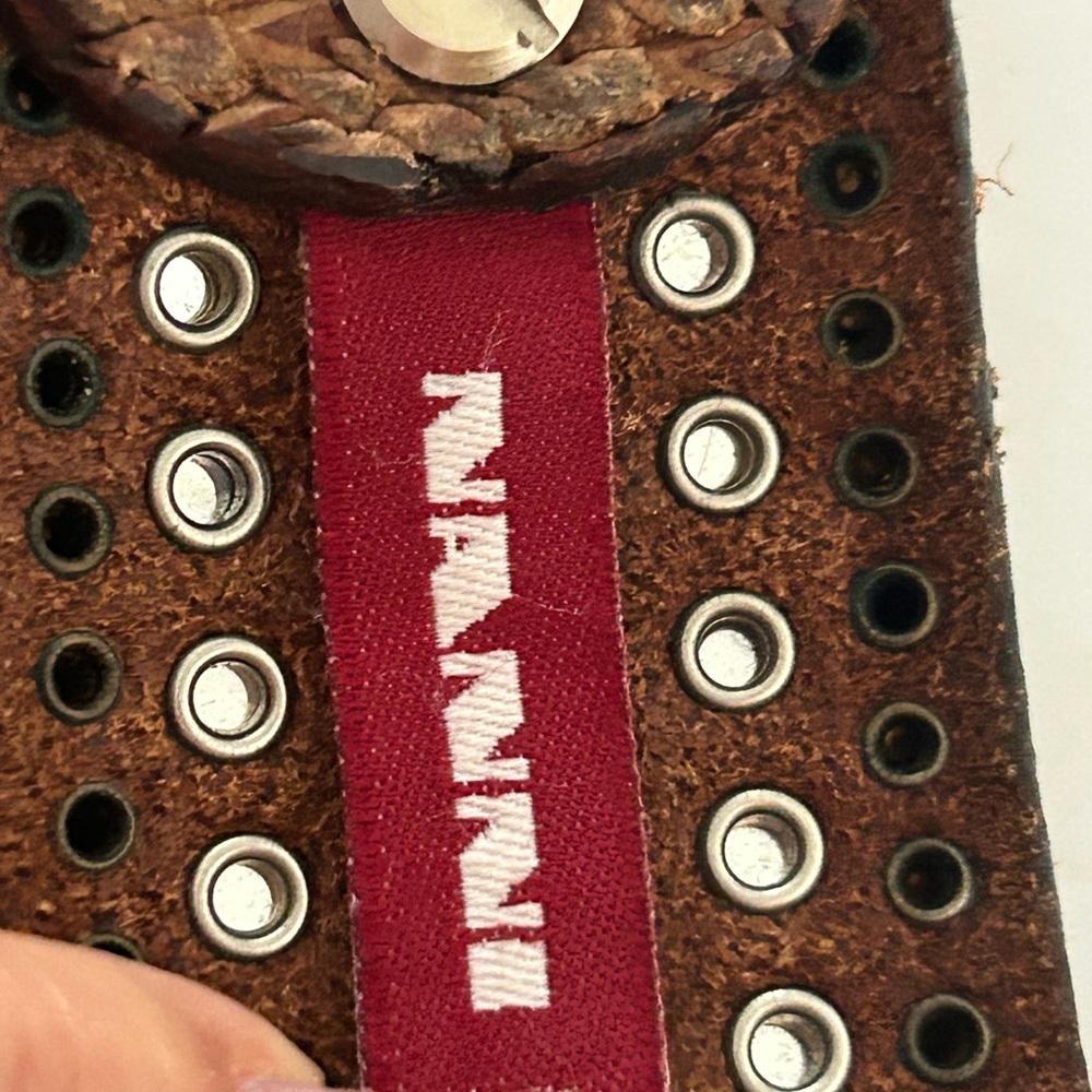 Nanni Italy Genuine Python Turquoise Studded Belt… - image 5